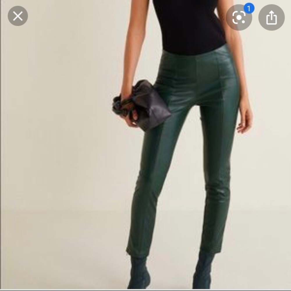 Mango vegan faux leather slim pants